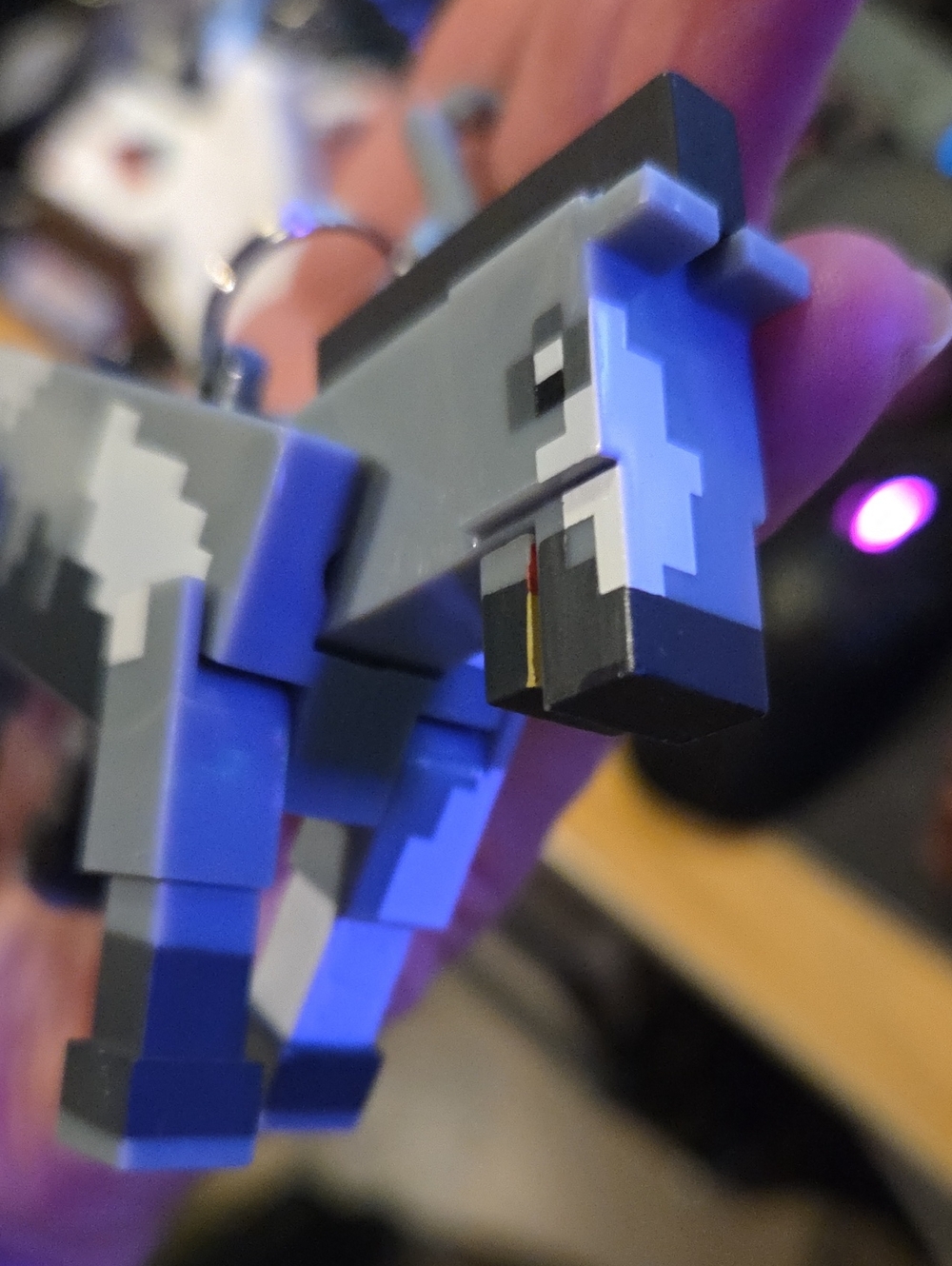 Minecraft Figures Key Chain Hanger Grey Gray Horse